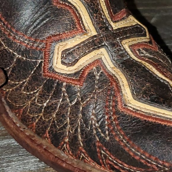 Retro 70s Western PECOS BILL Boot  Party Dance Women Sz 7.5 -8 Brown Logo NICE - Picture 2 of 11